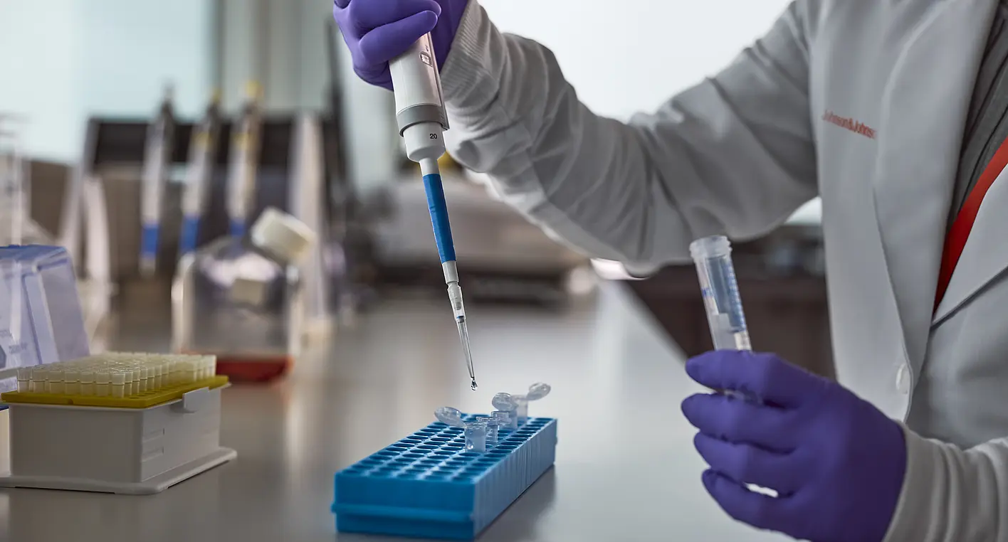 Tests at the Johnson & Johnson quality control laboratory.
