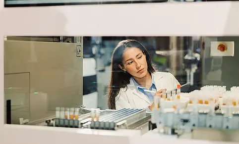A researcher doing lab work
