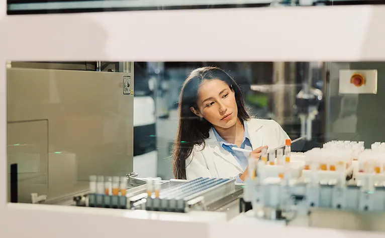A researcher doing lab work