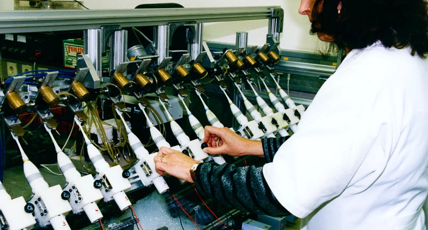 Assembly line inspection at Philips.