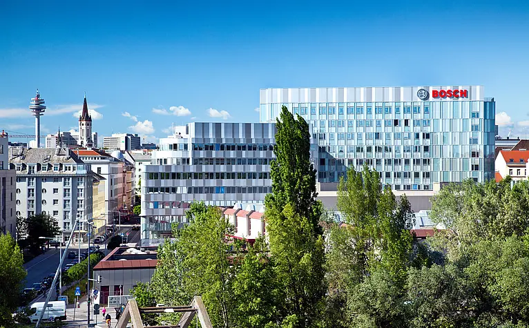 Das Headquarter von Bosch Österreich ist ein modernes Bürogebäude in Wien-Landstraße. 