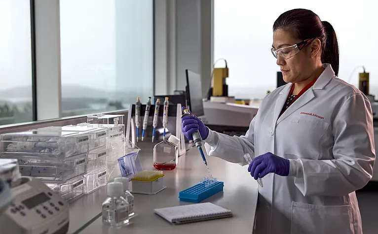 Johnson & Johnson performs large molecule research and development work.