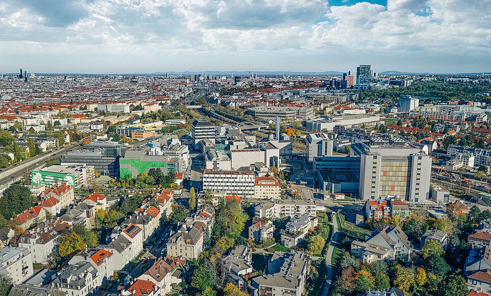 Drone view Campus Vienna Boehringer Ingelheim