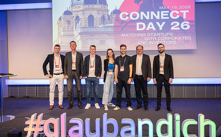 Das Panel des Corporate Reverse Pitch am Connect Day, mit Verena Gruber von der ABA